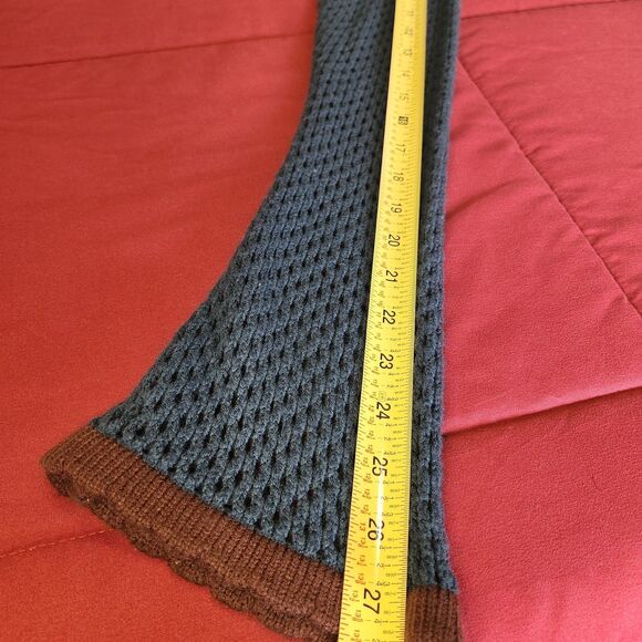 Earthbound Trading Co Celestial Open Knit Sweater Green XL Hippie Boho Cropped - Picture 9 of 9